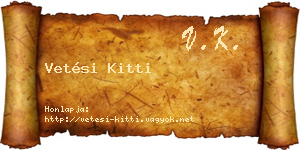 Vetési Kitti névjegykártya